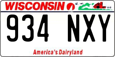 WI license plate 934NXY