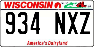 WI license plate 934NXZ