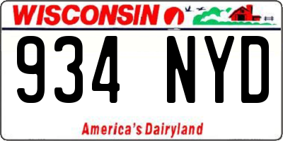 WI license plate 934NYD