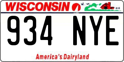 WI license plate 934NYE