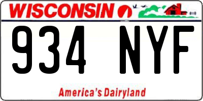 WI license plate 934NYF