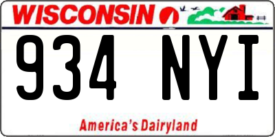 WI license plate 934NYI