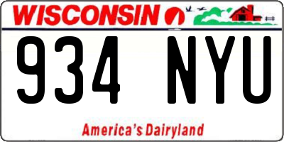 WI license plate 934NYU