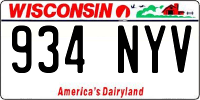 WI license plate 934NYV