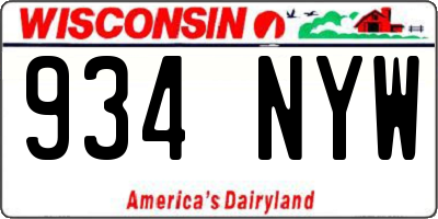WI license plate 934NYW