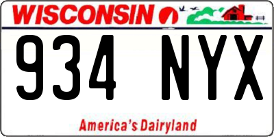 WI license plate 934NYX