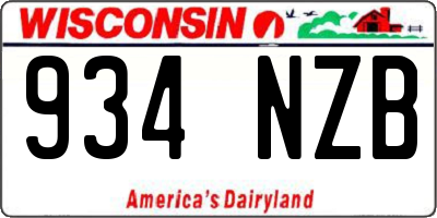 WI license plate 934NZB