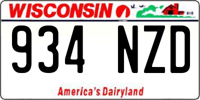 WI license plate 934NZD