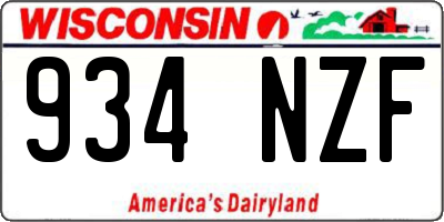 WI license plate 934NZF