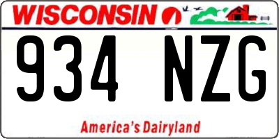 WI license plate 934NZG