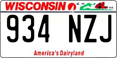WI license plate 934NZJ