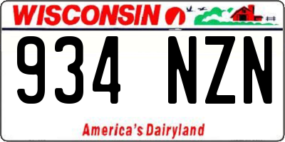 WI license plate 934NZN