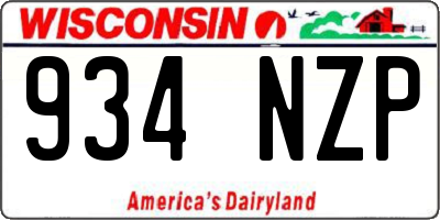 WI license plate 934NZP
