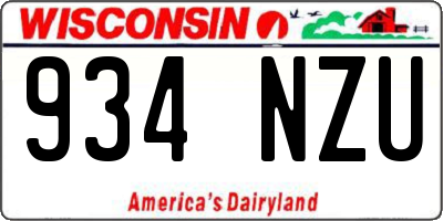 WI license plate 934NZU