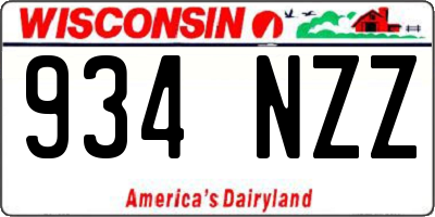 WI license plate 934NZZ