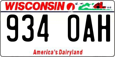 WI license plate 934OAH