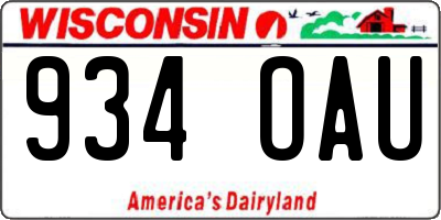 WI license plate 934OAU