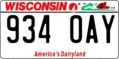 WI license plate 934OAY