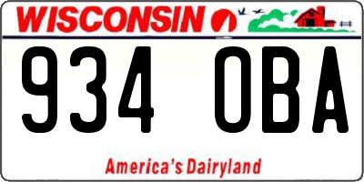 WI license plate 934OBA