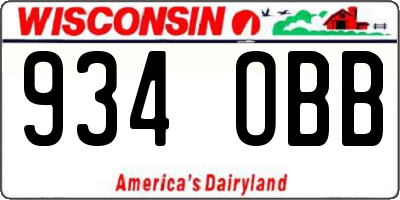 WI license plate 934OBB