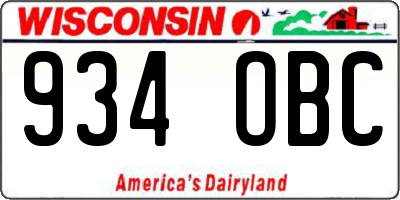 WI license plate 934OBC