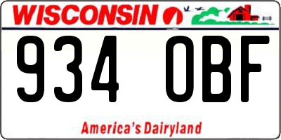 WI license plate 934OBF