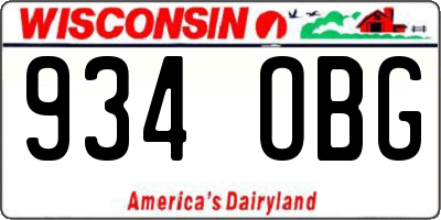 WI license plate 934OBG