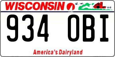 WI license plate 934OBI