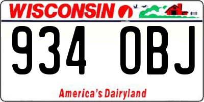 WI license plate 934OBJ