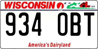 WI license plate 934OBT