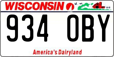 WI license plate 934OBY