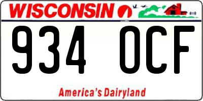 WI license plate 934OCF