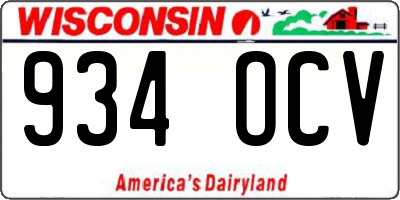 WI license plate 934OCV