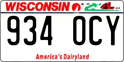 WI license plate 934OCY