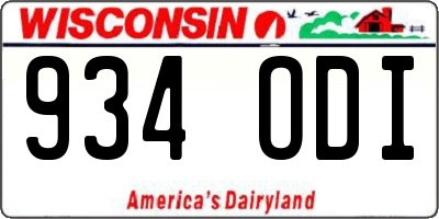 WI license plate 934ODI