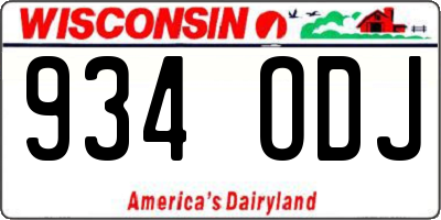 WI license plate 934ODJ