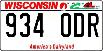 WI license plate 934ODR