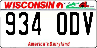 WI license plate 934ODV