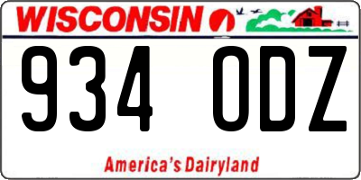 WI license plate 934ODZ