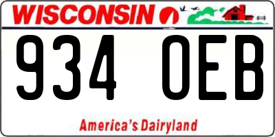 WI license plate 934OEB