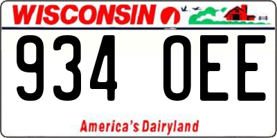 WI license plate 934OEE