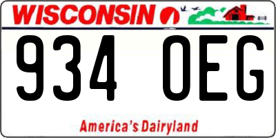WI license plate 934OEG