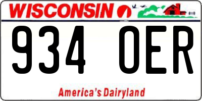 WI license plate 934OER