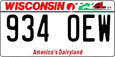 WI license plate 934OEW