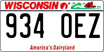 WI license plate 934OEZ