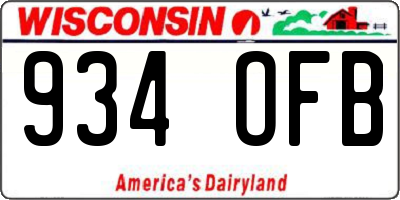 WI license plate 934OFB