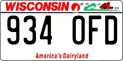 WI license plate 934OFD