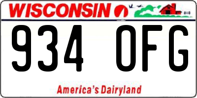 WI license plate 934OFG