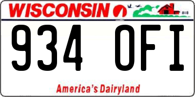 WI license plate 934OFI