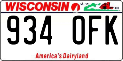 WI license plate 934OFK